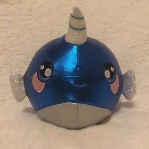 Squeezamals Narwhal Blue Shiny